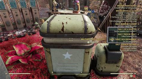Fallout 76 cryo freezer - The Pyrolyzer is a unique flamer in Fallout 76. The Pyrolyzer is visually identical to the standard flamer, however it does bear the Suppressor's legendary effect, reducing the target's damage output by 25% for 5 seconds. By default, the weapon comes with the following: Standard tank Long barrel Large propellant tank Standard nozzle Standard …